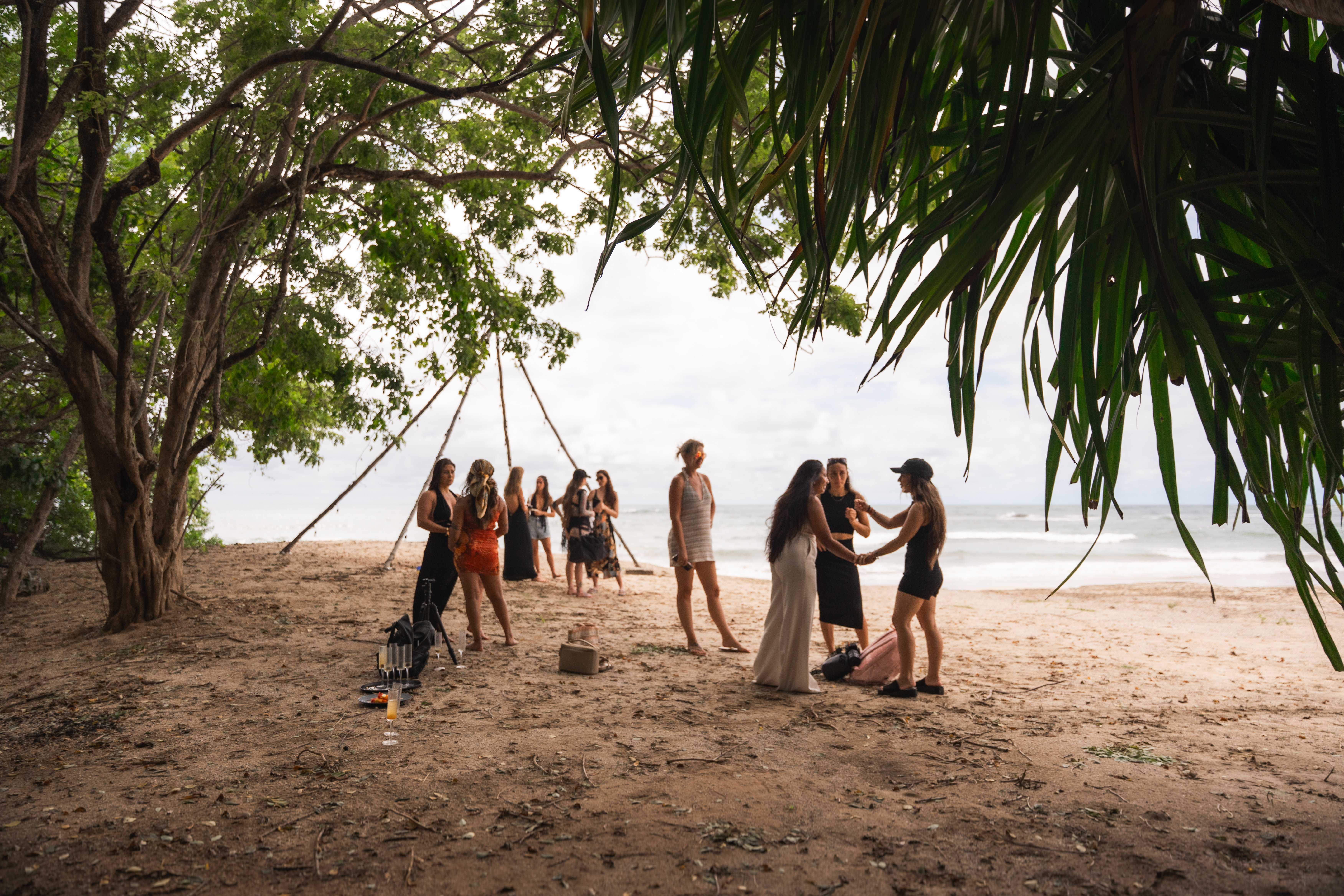 Behind-the-scenes moment filming at the Costa Rica creative retreat