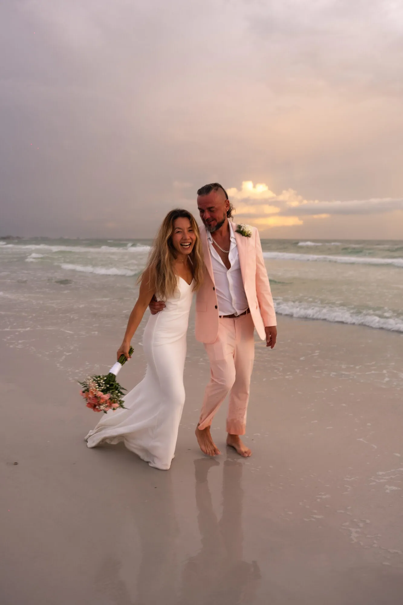 Bride walking down the aisle with her father