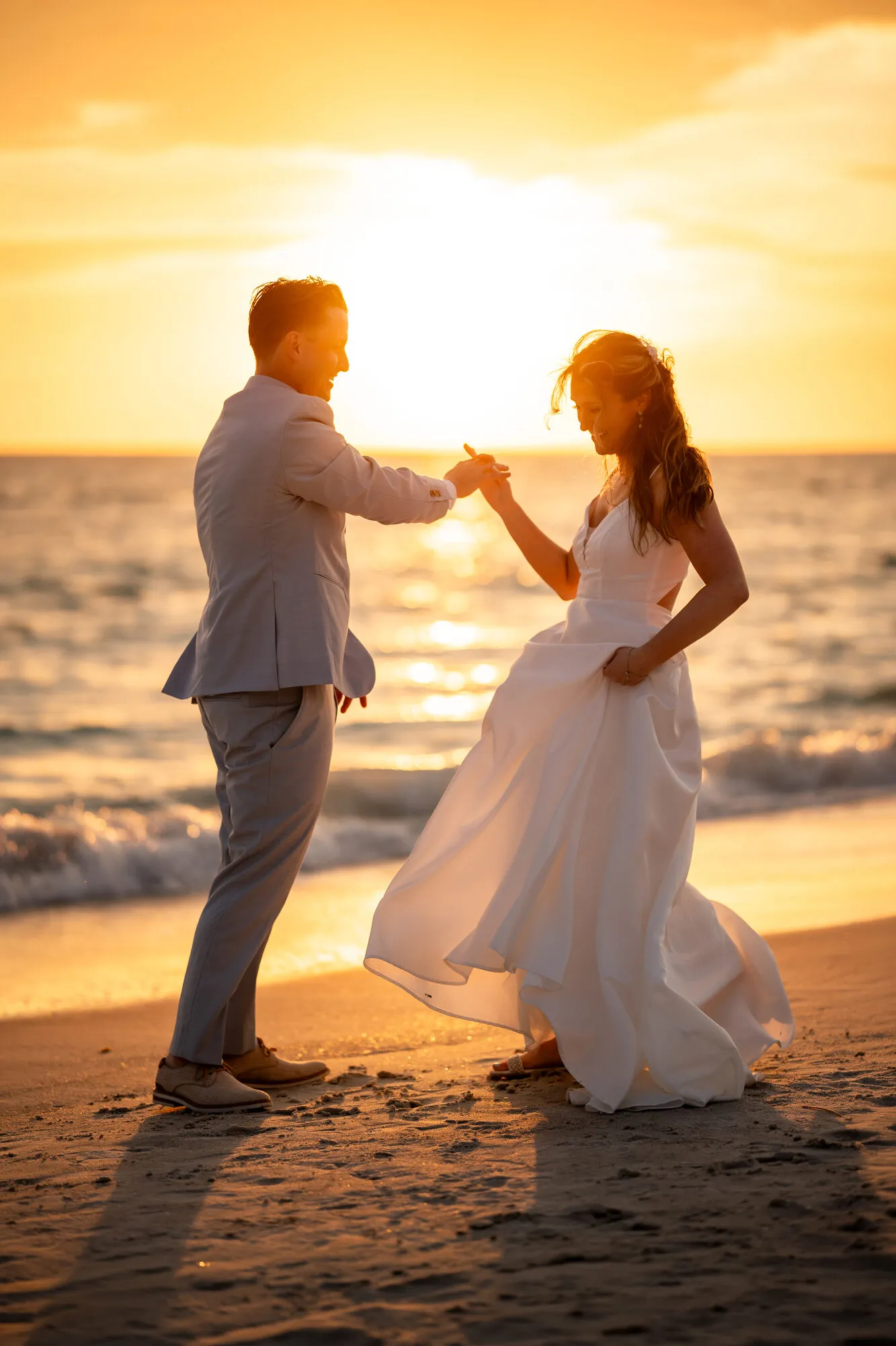 Groom's emotional reaction seeing the bride for the first time